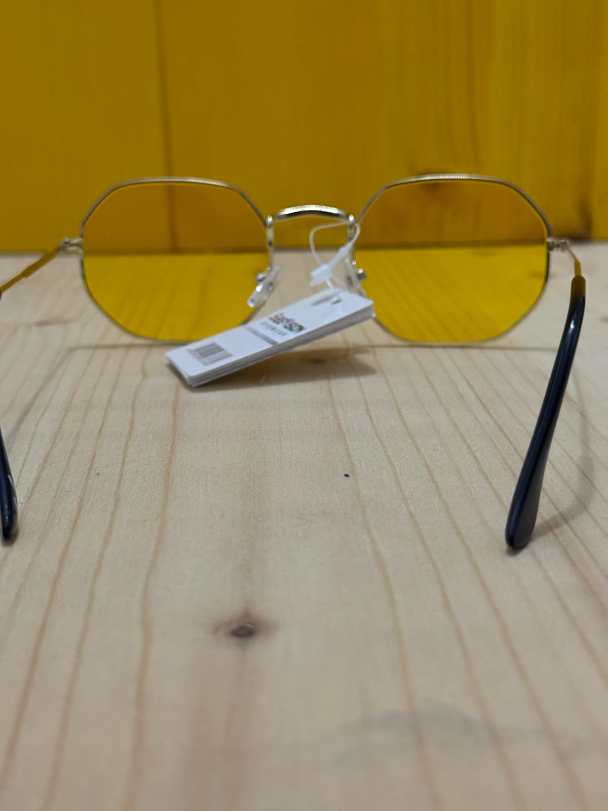 SUN GLASSES WITH BLUE AND YELLOW LENS